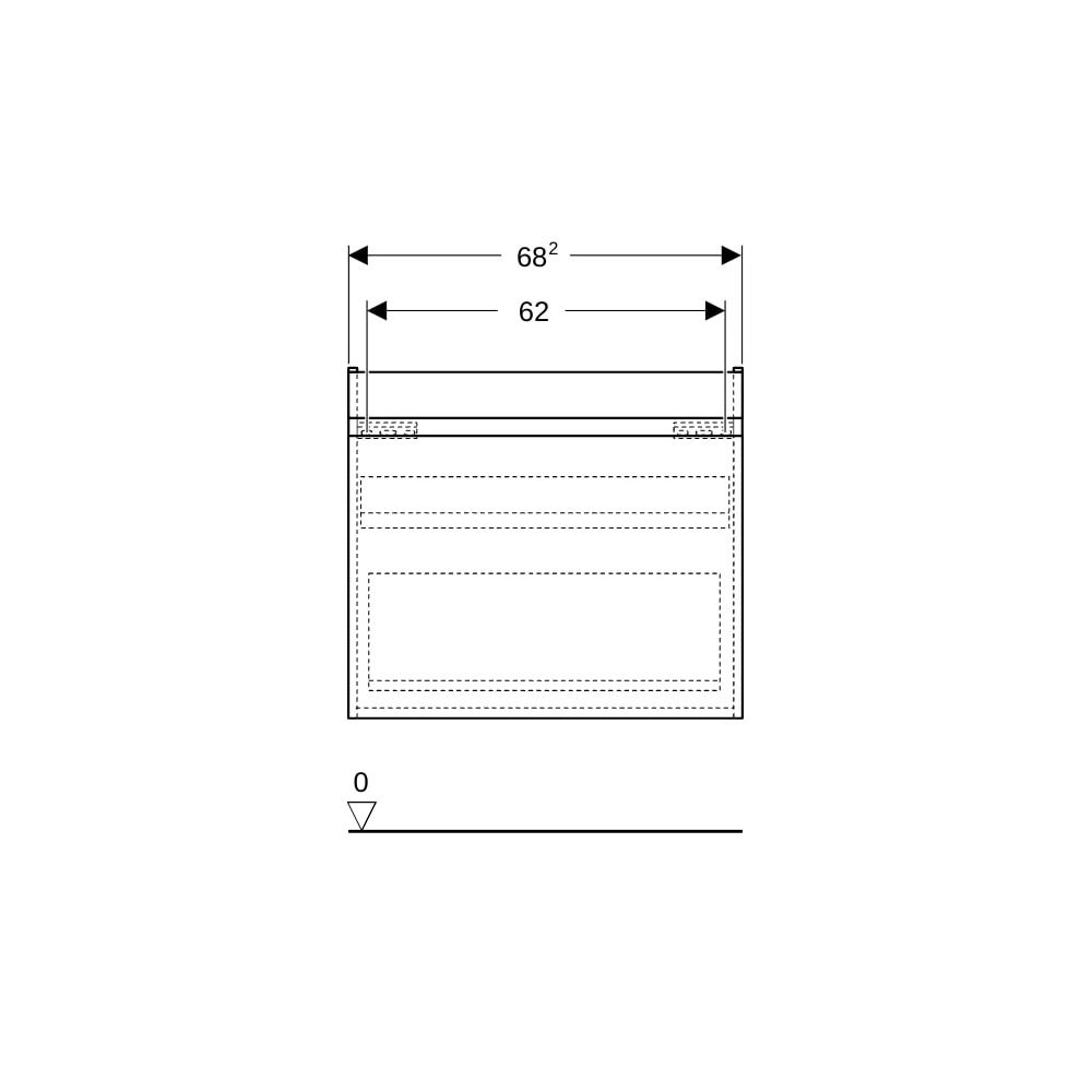 Geberit Renova Plan Unterschrank für Waschtisch, 1 Schublade, 1 Innenschublade, 68,2... GEBERIT-501908JK1 4025410905741 (Abb. 8)