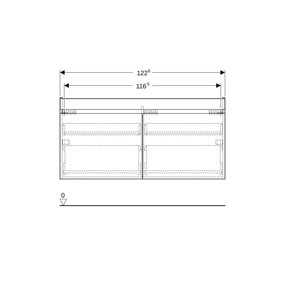 Geberit Renova Plan Unterschrank für Doppelwaschtisch 2 Schubladen 2 Innenschubladen... GEBERIT-501912JR1 4025410905833 (Abb. 8)