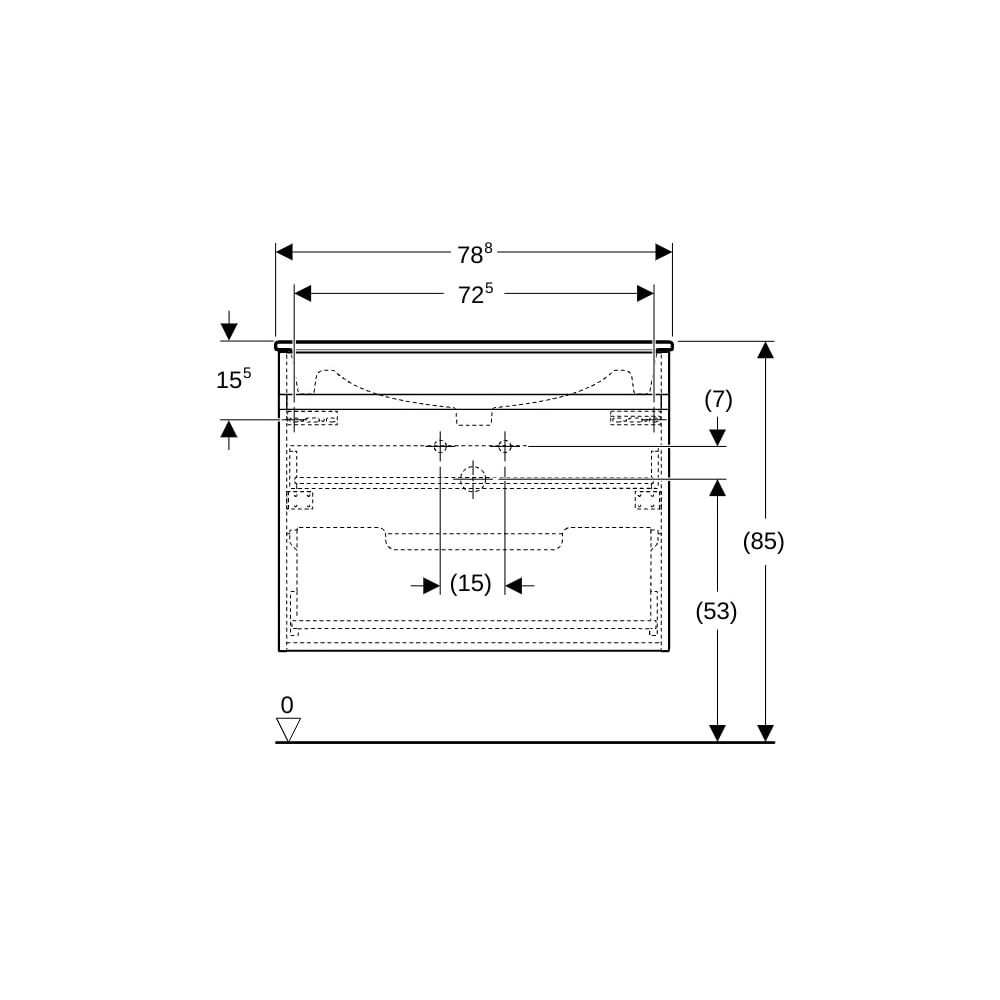 Geberit Renova Plan Set Möbelwaschtisch 80cm, Unterschr., 1 Schubl./1 Innenschubl., ... GEBERIT-501916001 4025410905383 (Abb. 8)