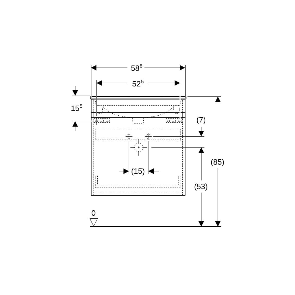 Geberit Renova Plan Set Möbelwaschtisch 60cm Unterschr. 1 Schubl./1 Innenschubl. Nus... GEBERIT-501915008 4025410929921 (Abb. 8)