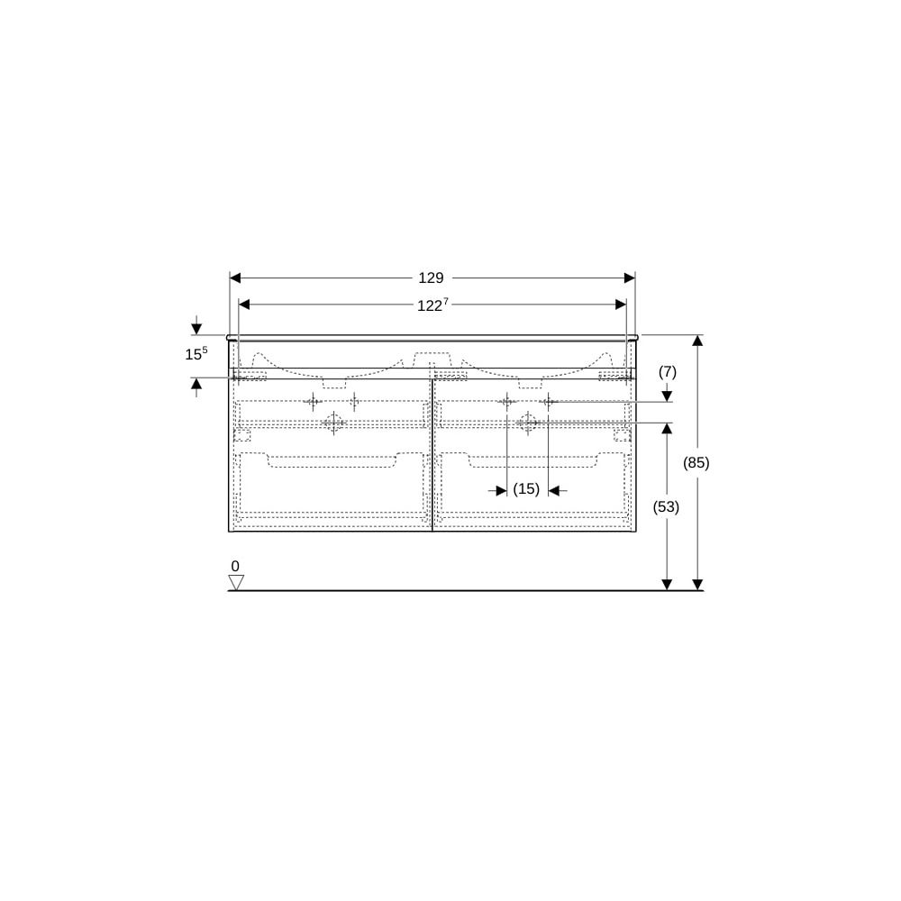 Geberit Renova Plan Set Doppelmöbelwaschtisch zwei Schubladen Korpus und Front Nussb... GEBERIT-501918008 4025410929983 (Abb. 8)