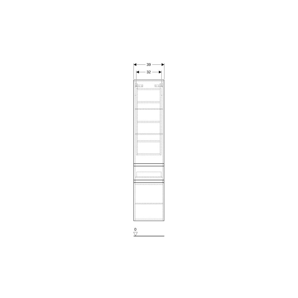 Geberit Renova Plan Hochschrank mit 2 Türen, 1 Schublade, 39x180x36cm, Nussbaum hick... GEBERIT-501923JR1 4025410906038 (Abb. 8)