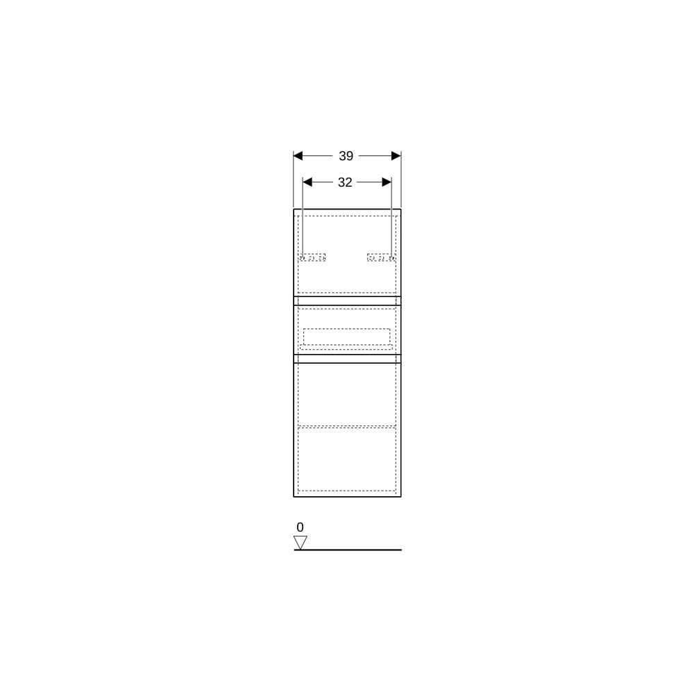 Geberit Renova Plan Mittelhochschrank mit 2 Türen, 1 Schublade, 39x105x36cm, Nussbau... GEBERIT-501922001 4025410905499 (Abb. 8)
