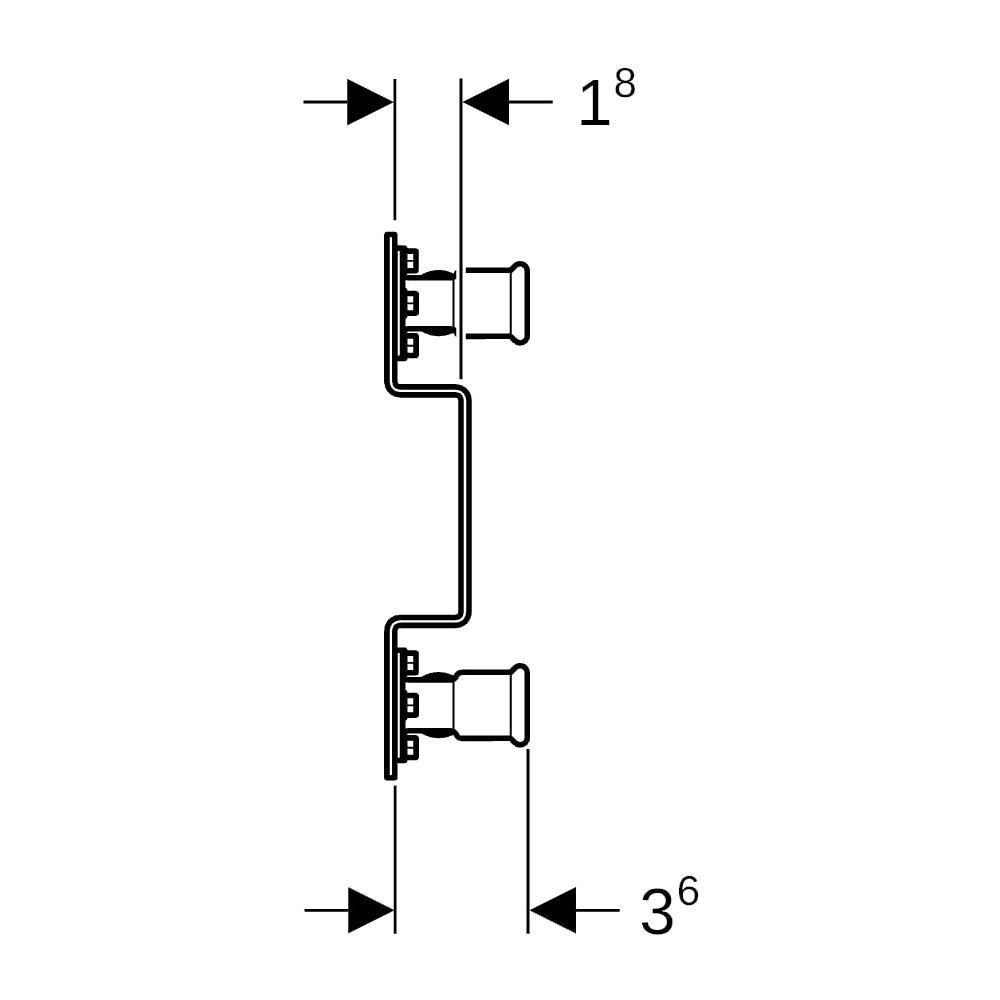 Geberit Mapress Kupfer Anschlusswinkel 90 Grad vormontiert, zweifach, D 15mm, Rp 1/2", L... GEBERIT-63473 4024723634737 (Abb. 9)
