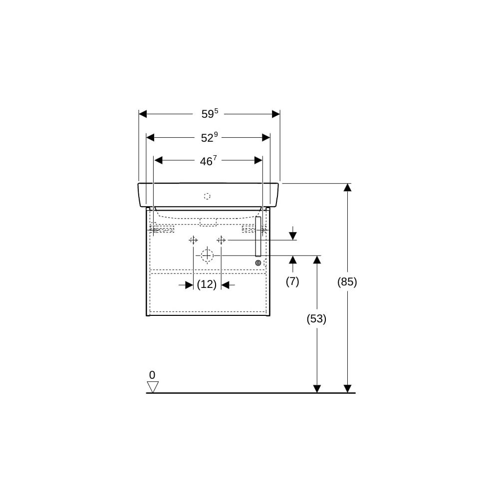 Geberit Bambini Set Waschtisch, Unterschrank, 59,5x56,3x48,3cm, Hahnloch mittig, Übe... GEBERIT-501927011 4025410905598 (Abb. 8)