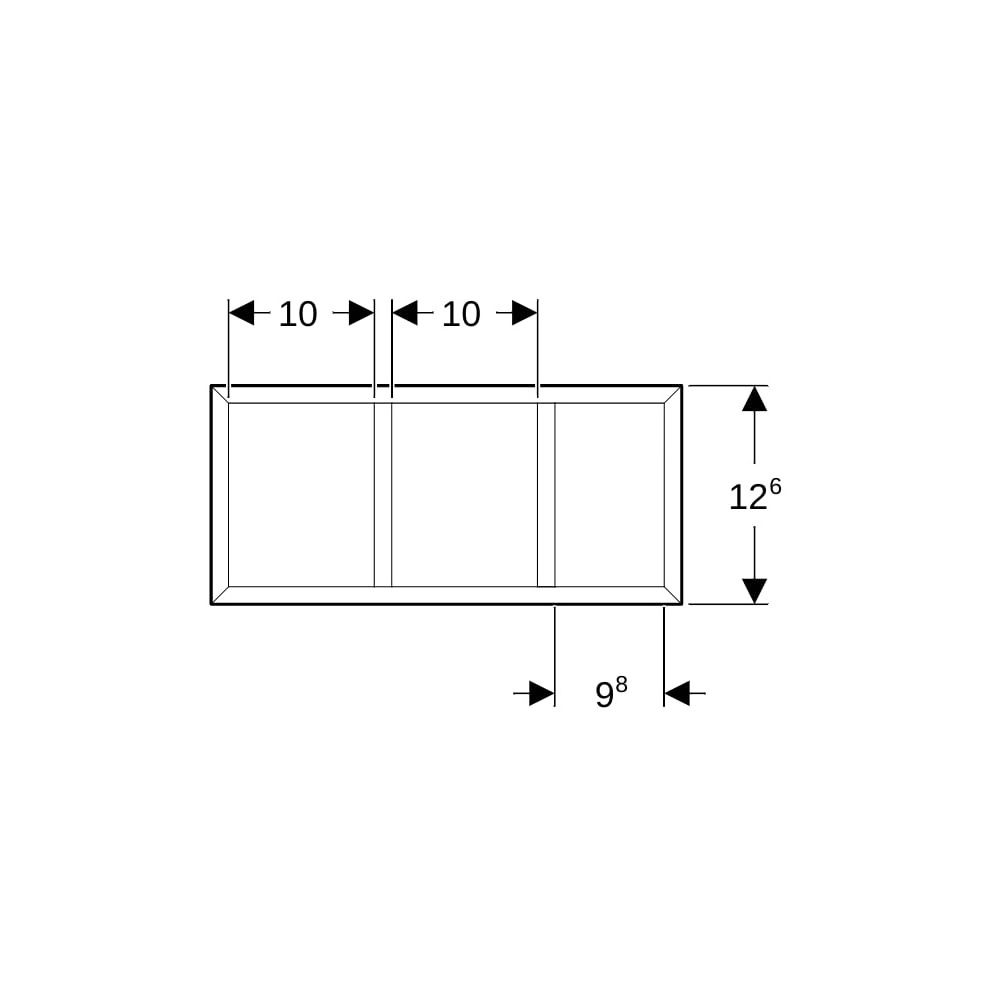 Geberit Schubladeneinsatz H-Unterteilung, für obere Schublade, 32,3x5,9x15cm, Lava/M... GEBERIT-500677001 4025416139430 (Abb. 7)
