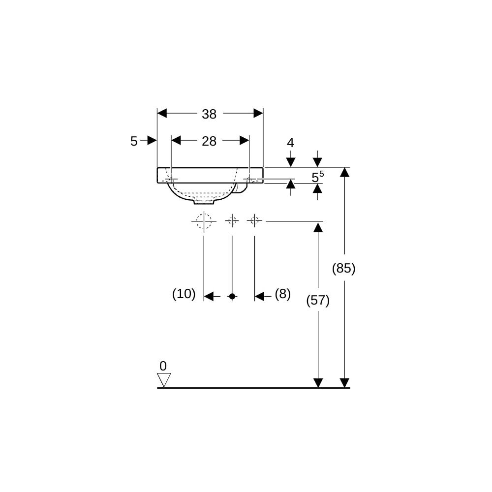 Geberit iCon Light Handwaschbecken 38x13x28cm, Weiß, matt, Hahnloch rechts, ohne Übe... GEBERIT-501830JT1 4025410071781 (Abb. 5)