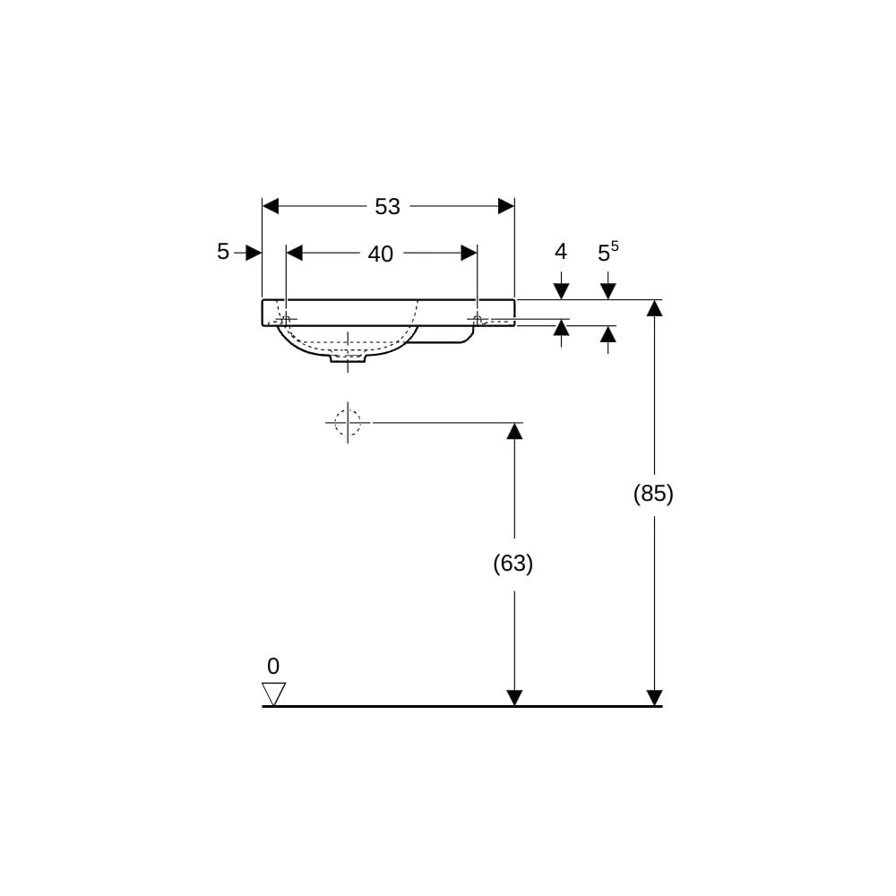 Geberit iCon Light Handwaschbecken mit Ablagefläche 53x13x31cm Weiß/KeraTect ohne Ha... GEBERIT-501832004 4025410894526 (Abb. 8)
