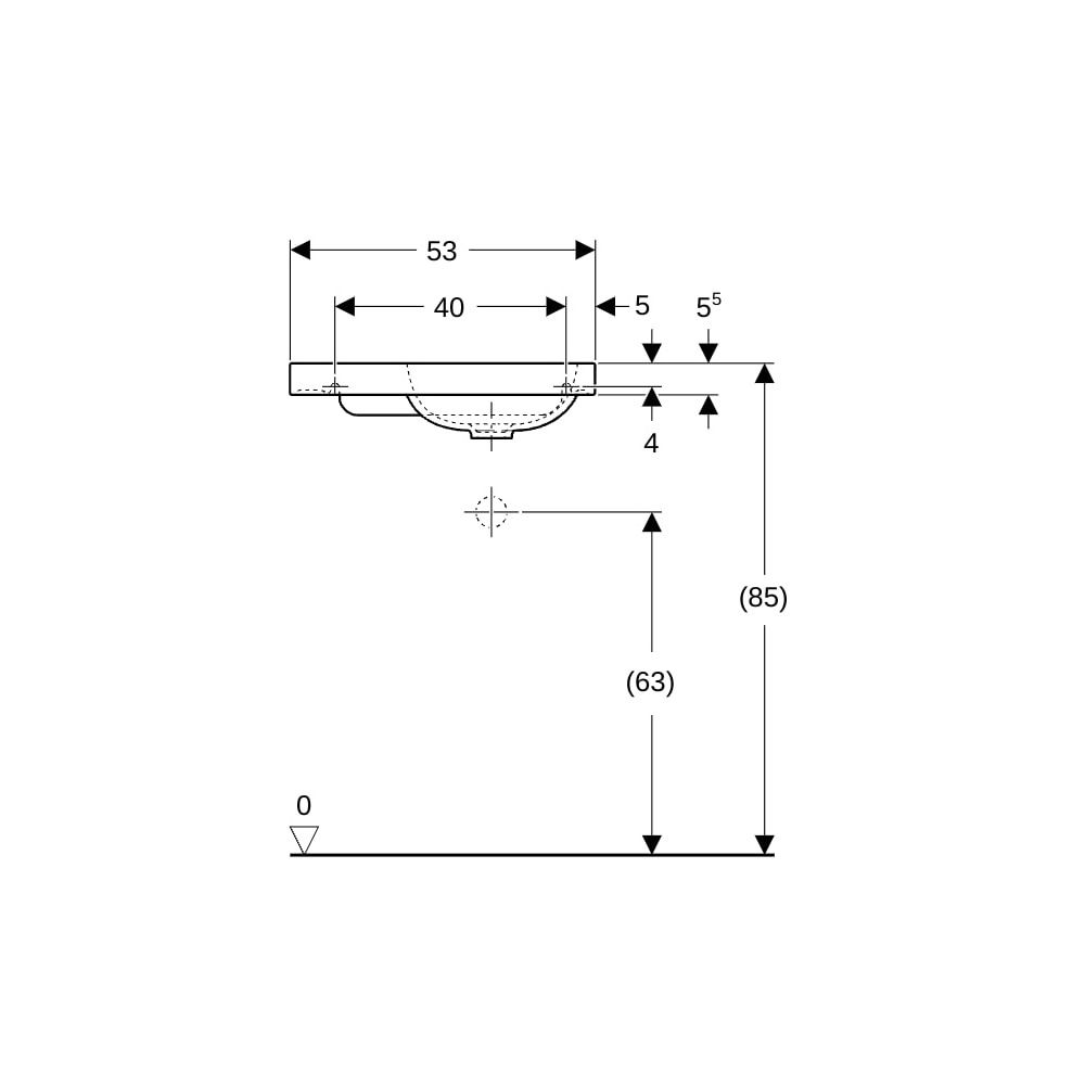 Geberit iCon Light Handwaschbecken mit Ablagefläche 53x13x31cm Weiß KeraTect ohne Ha... GEBERIT-501833004 4025410894564 (Abb. 8)