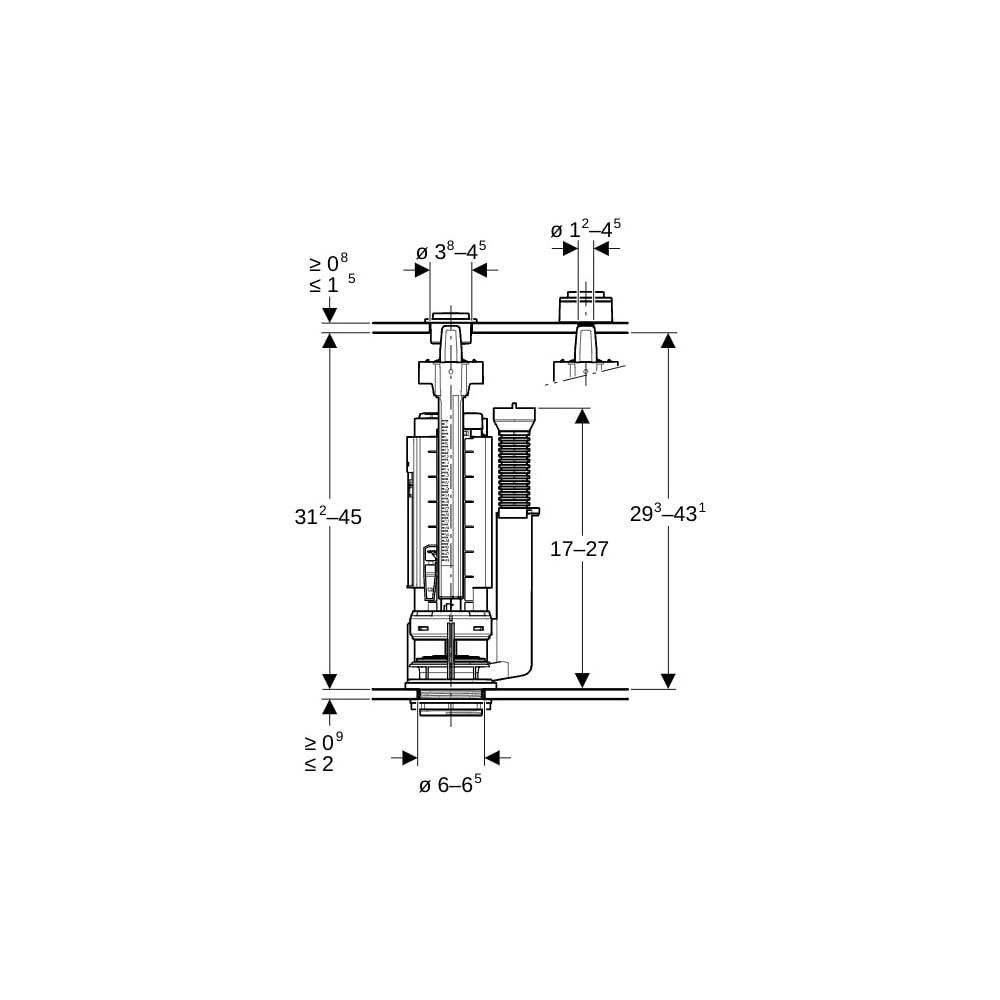 Geberit Typ 290 Spülventil 1-Mengen-Spülung, Hochglanz verchromt... GEBERIT-282050212 4025416482581 (Abb. 7)