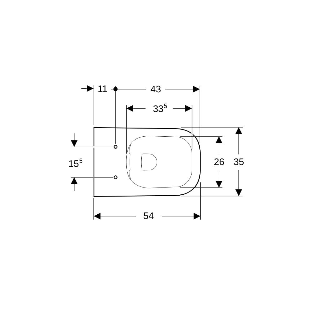 Geberit Renova Plan Wand-WC Tiefspüler, teilgeschlossene Form, Rimfree Tiefe 54cm, W... GEBERIT-500378018 4025416089056 (Abb. 7)