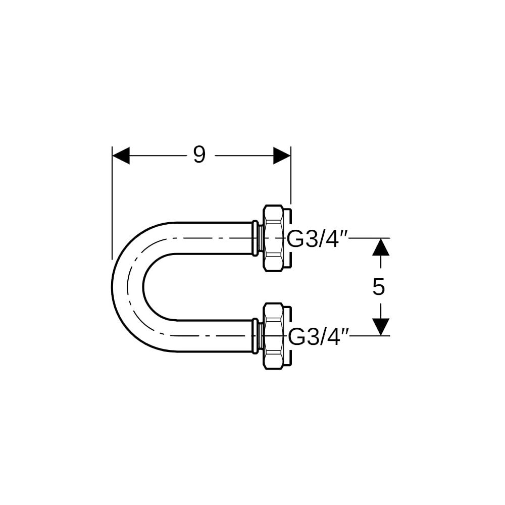 Geberit Abpressschlaufe mit Eurokonusverschraubungen G 3/4″, AD 5cm... GEBERIT-611369001 4025416487319 (Abb. 5)