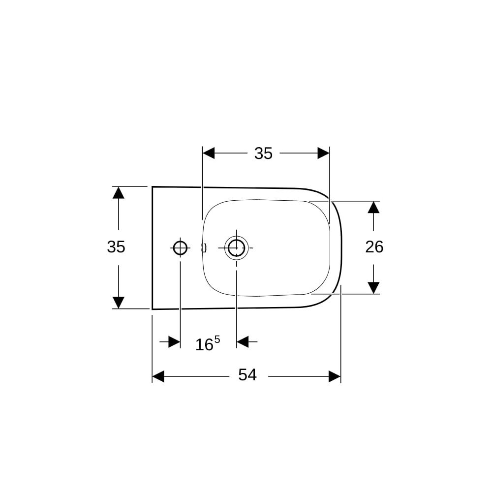 Geberit Renova Plan Wandbidet teilgeschlossene Form, Tiefe 54cm, Überlauf sichtbar, ... GEBERIT-500380018 4025416691853 (Abb. 7)