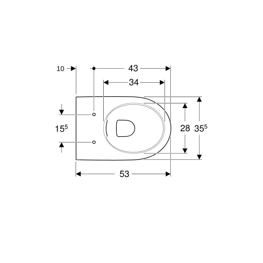 Geberit Renova Comfort Wand-WC Tiefspüler, erhöht, geschlossene Form, Rimfree Tiefe ... GEBERIT-500694011 4025416709787 (Abb. 7)