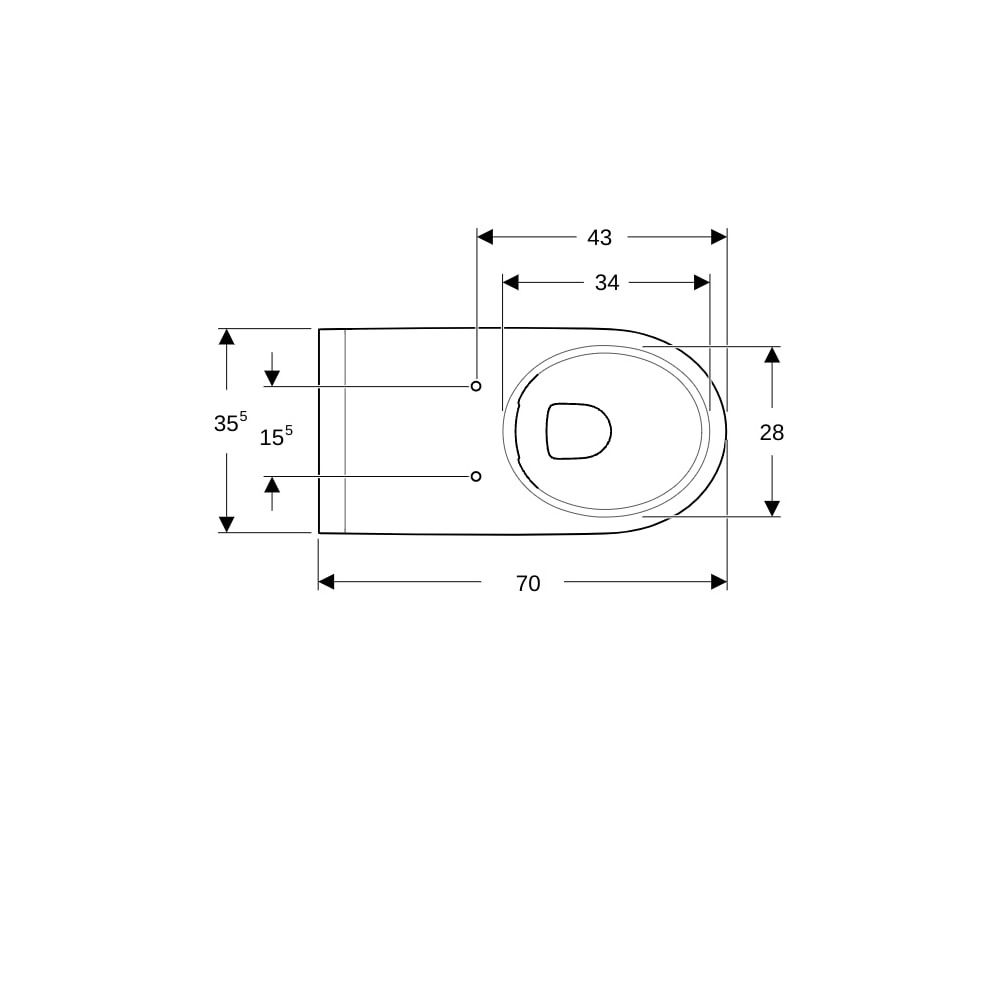 Geberit Renova Comfort Wand-WC Tiefspüler, verlängerte Ausladung, teilgeschlossene F... GEBERIT-500693018 4025410599117 (Abb. 7)