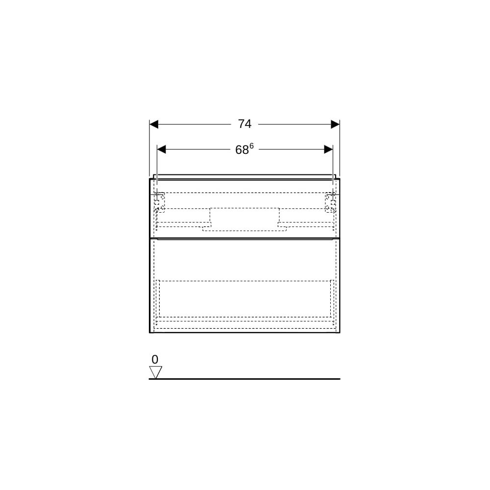 Geberit iCon Unterschrank für Waschtisch, 2 Schubladen Waschtisch 75cm, Weiß lackie... GEBERIT-502304011 4025410941251 (Abb. 10)