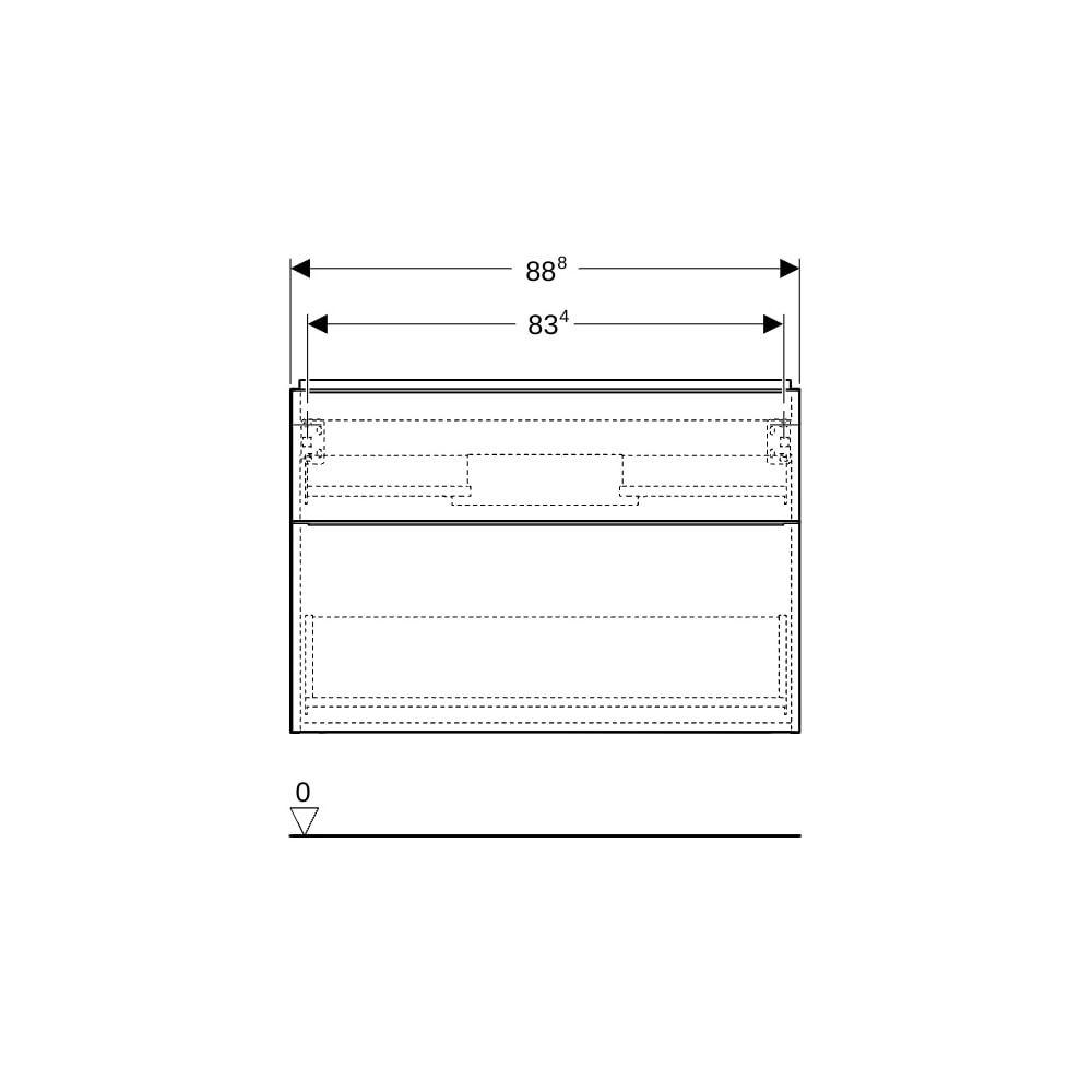 Geberit iCon Unterschrank für Waschtisch, 2 Schubladen Waschtisch 90cm, Weiß lackie... GEBERIT-502305011 4025410941282 (Abb. 10)