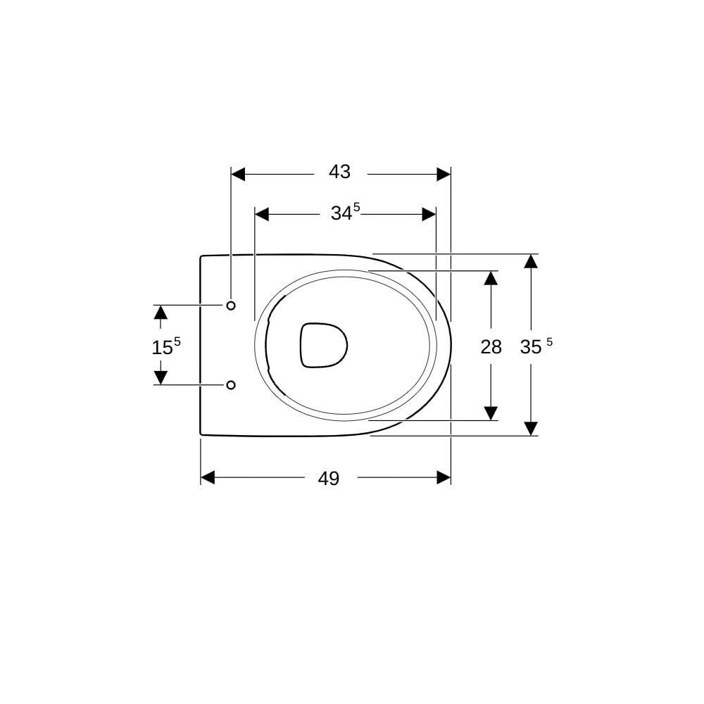 Geberit Renova Stand-WC Tiefspüler, Abgang horizontal, teilgeschlossene Form, Rimfre... GEBERIT-500480002 4025410715067 (Abb. 7)
