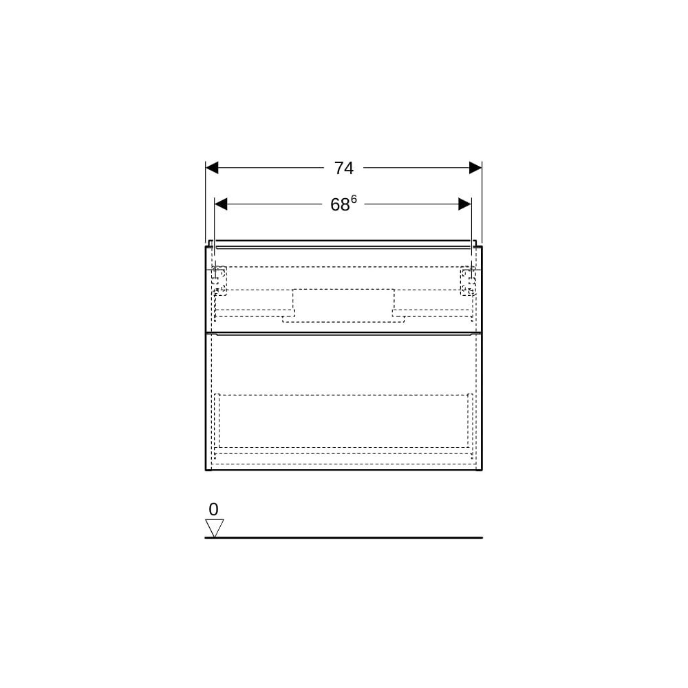 Geberit iCon Unterschrank für WT 2 Schubladen verkürzte Ausladung WT 75cm, Nussbaum... GEBERIT-502308JR1 4025410942524 (Abb. 10)