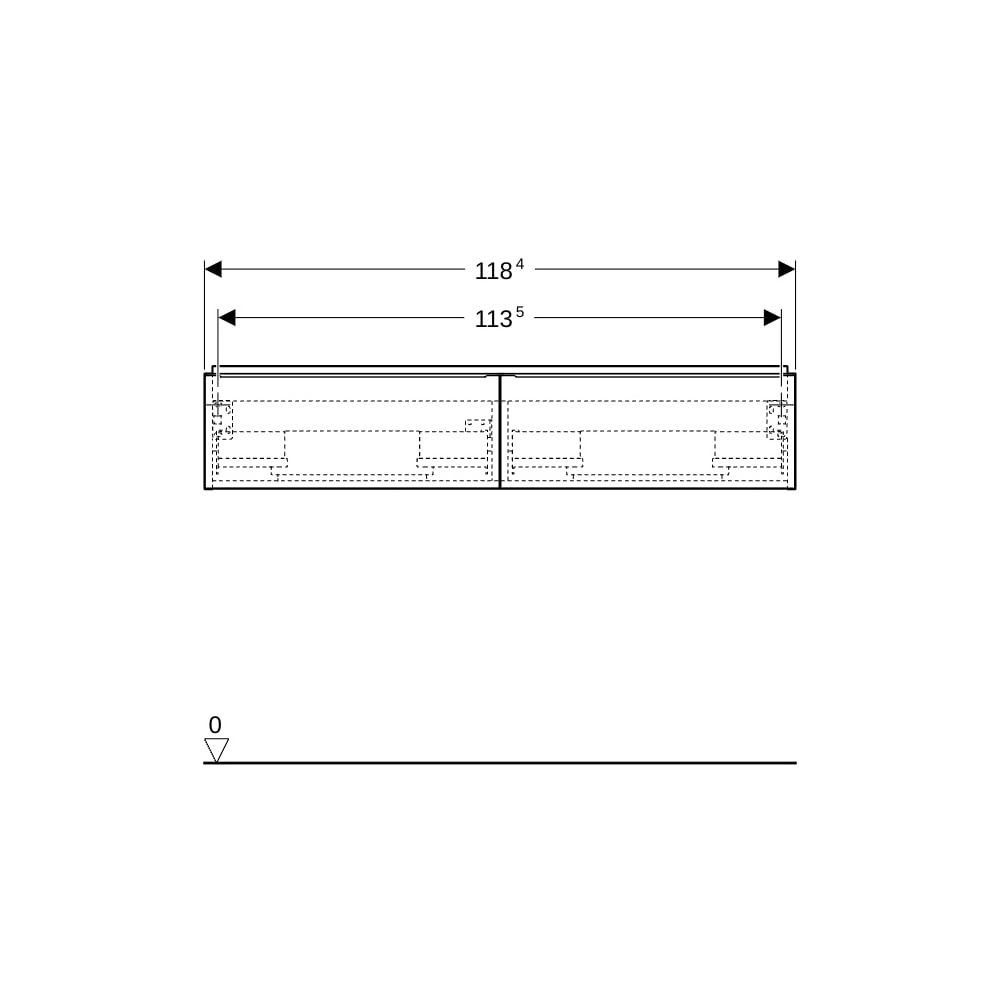 Geberit iCon Unterschrank für Doppelwaschtisch, 2 Schubladen 120x24,7cm, Weiß, lack... GEBERIT-502314013 4025410941572 (Abb. 10)