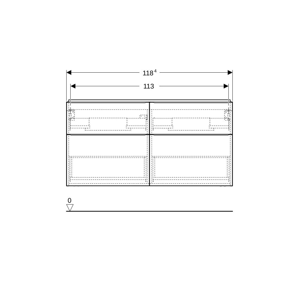 Geberit iCon Unterschrank für Doppelwaschtisch 4 Schubladen 120x615cm Sandgrau lack... GEBERIT-502309JL1 4025410942555 (Abb. 10)