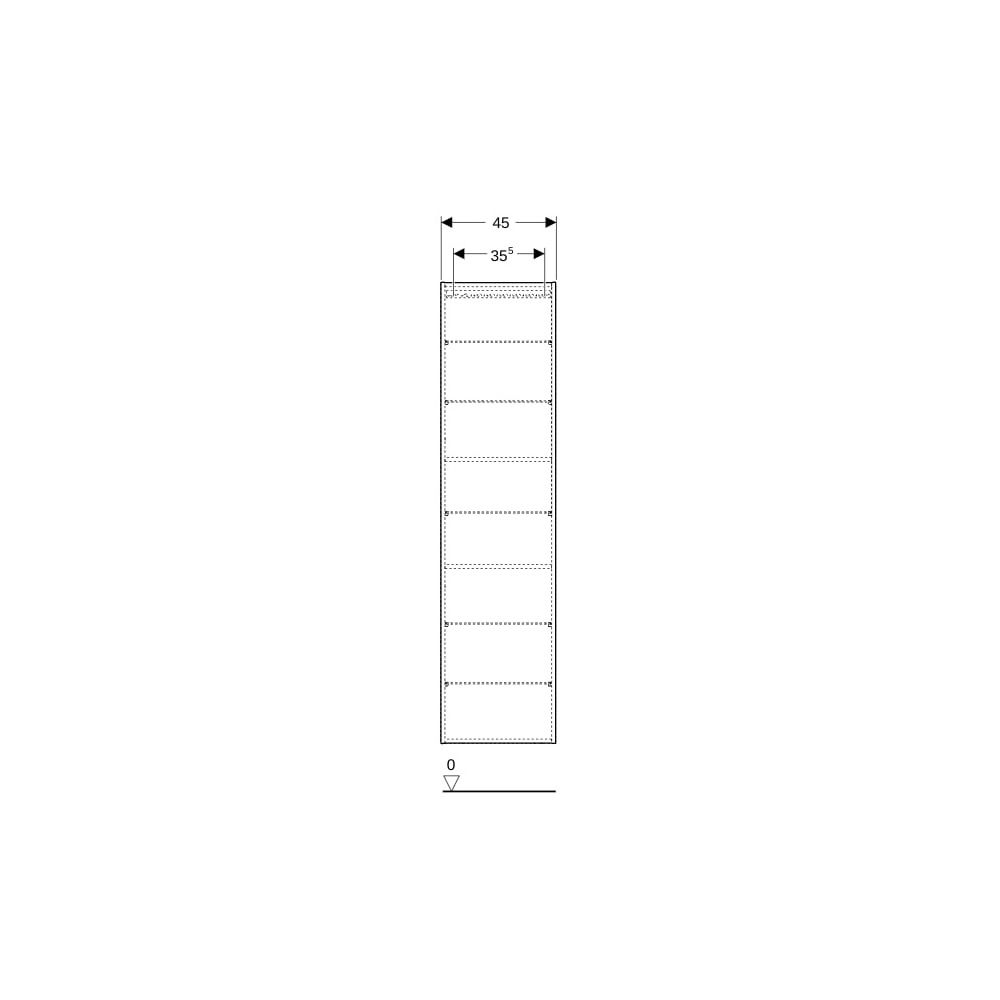 Geberit Hochschrank mit einer Tür und Innenspiegel, verkürzte Ausladung 45x180cm, La... GEBERIT-502317JK2 4025410126818 (Abb. 5)