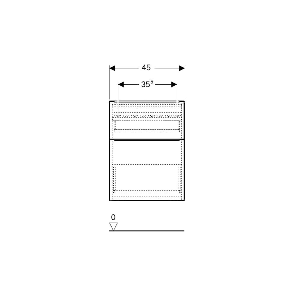 Geberit iCon Seitenschrank mit zwei Schubladen H 60cm, Weiß, lackiert hochglänzend/H... GEBERIT-502315012 4025410941596 (Abb. 8)