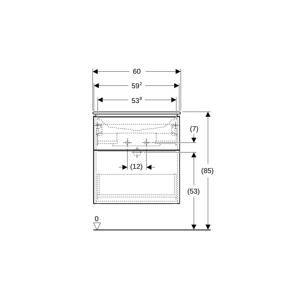 Geberit iCon Set Möbelwaschtisch schmaler Rand 2 Schubladen Ansch. 60cm KeraTect Wei... GEBERIT-502331013 4025410941893 (Abb. 9)