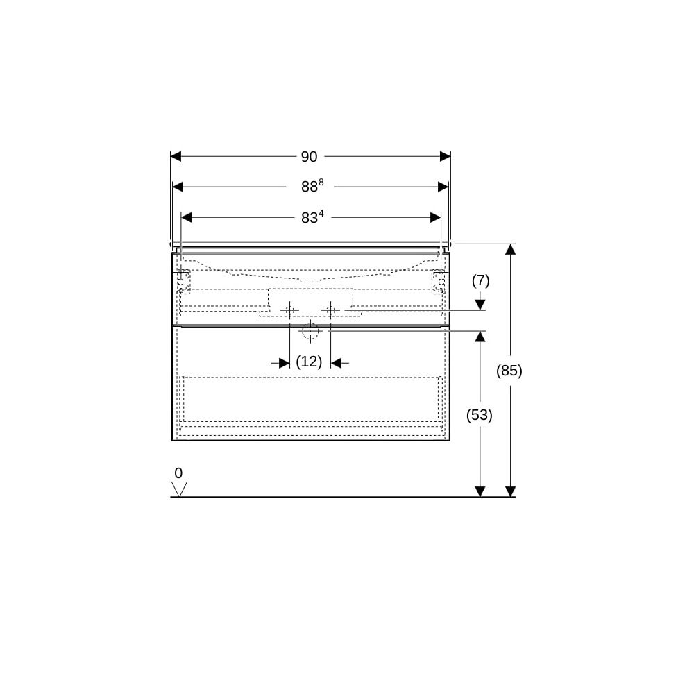 Geberit iCon Set Möbelwaschtisch schmaler Rand 2 Schubladen An. 90cm KeraTect Sandgr... GEBERIT-502333JL1 4025410943378 (Abb. 9)