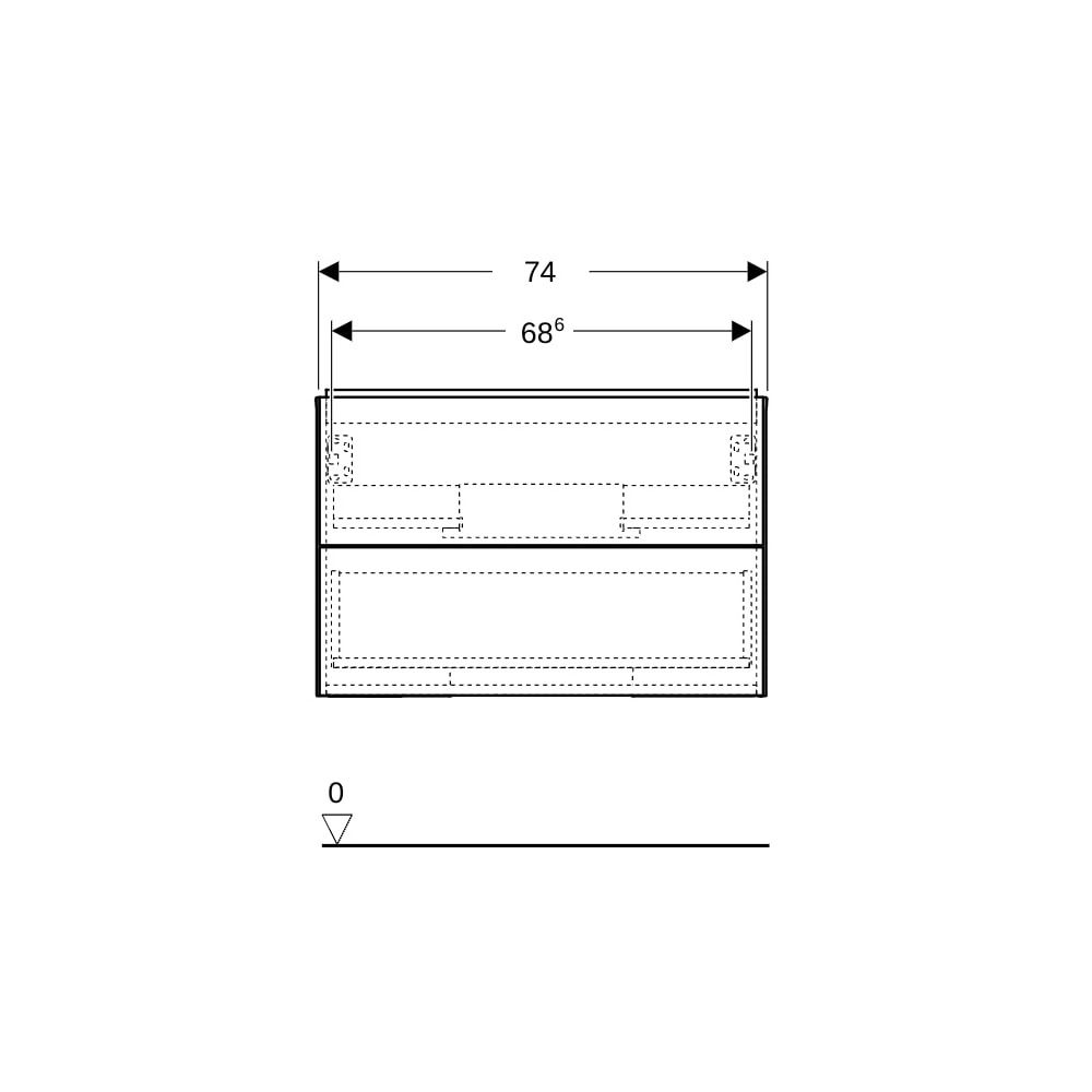 Geberit ONE Unterschrank für Waschtisch, 2 Schubladen, B Waschtisch 75cm, H 50,4cm ... GEBERIT-505262006 4025410935892 (Abb. 10)