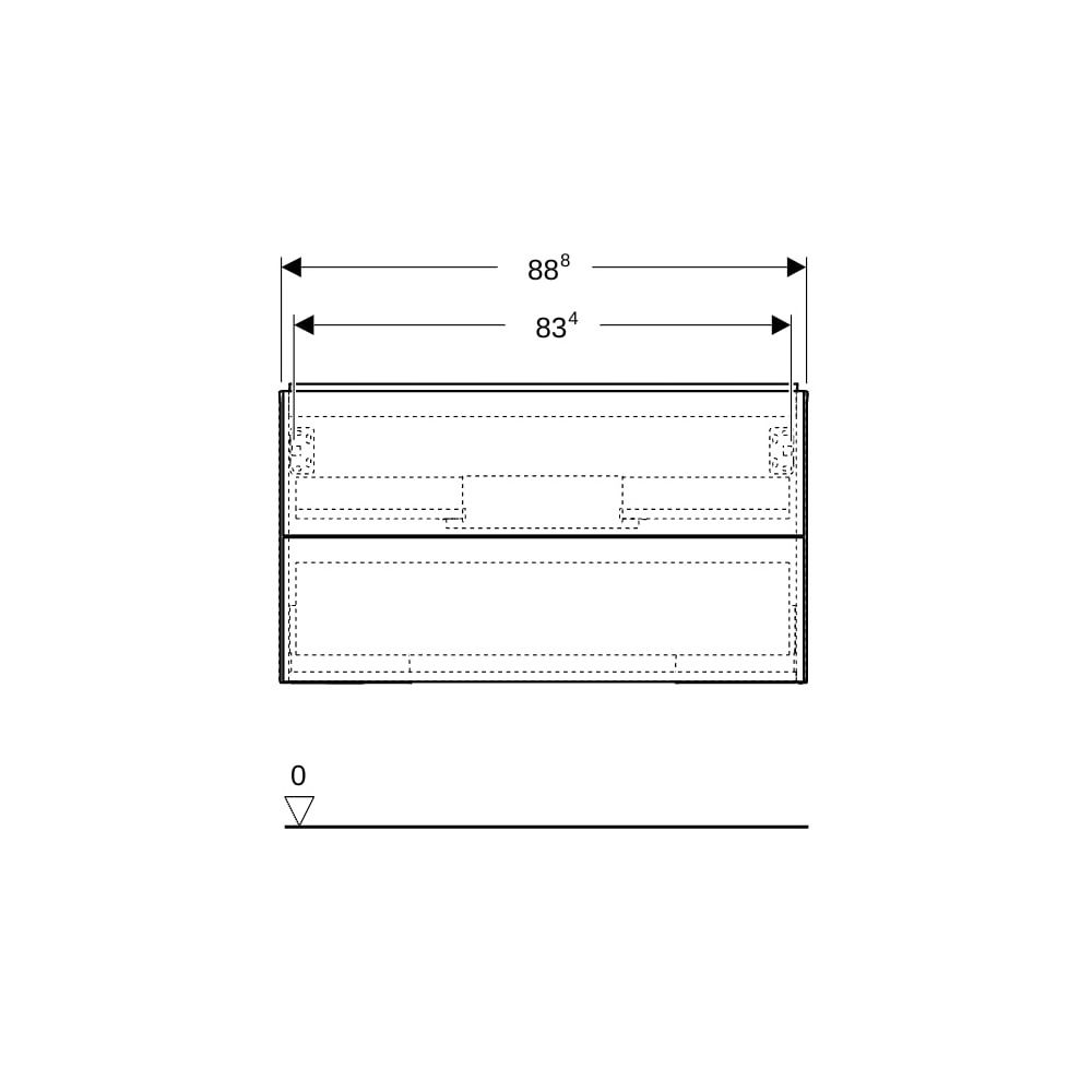Geberit ONE Unterschrank für Waschtisch, 2 Schubladen, B Waschtisch 90cm, H 50,4cm ... GEBERIT-505263006 4025410935960 (Abb. 10)