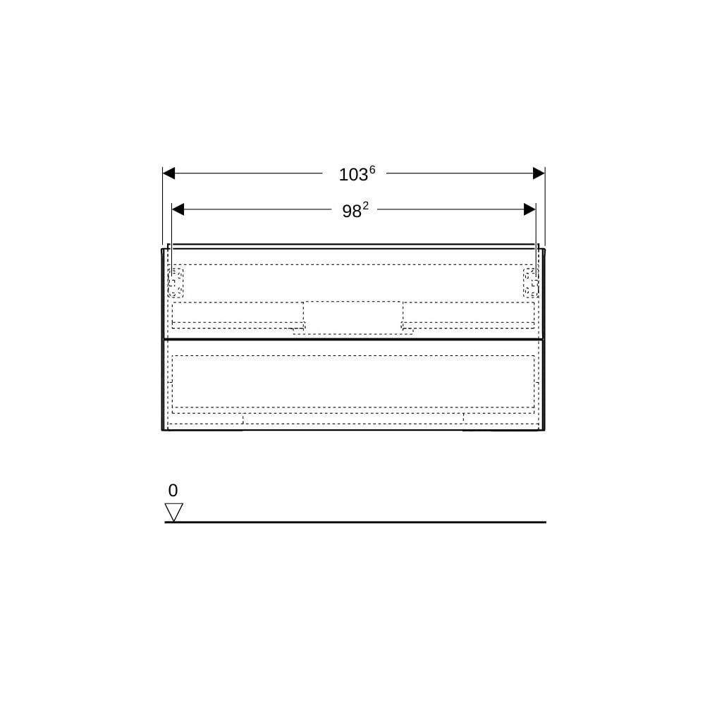 Geberit ONE Unterschrank für Waschtisch, 2 Schubladen, Waschtisch 105cm, H 50,4cm T ... GEBERIT-505264006 4025410936035 (Abb. 9)