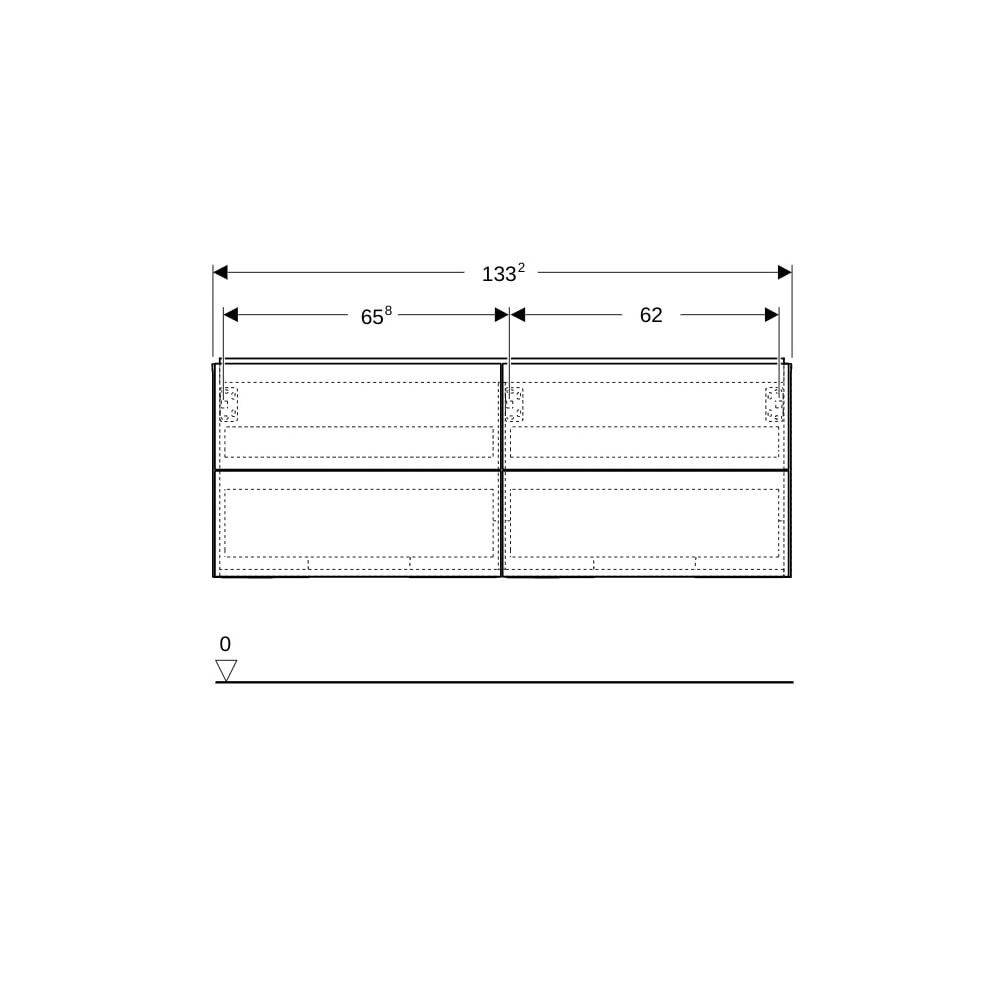 Geberit ONE Unterschrank für Waschtisch, 4 Schubladen, Breite Waschtisch 135cm, Höh... GEBERIT-505266003 4025410936141 (Abb. 10)