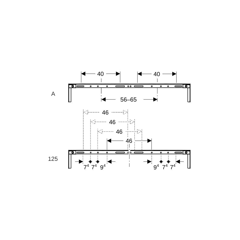 Geberit Duofix Traverse für Elementbefestigung, Ständerabstand ab 60cm, Nennbreite 1... GEBERIT-111045001 4025410946553 (Abb. 6)