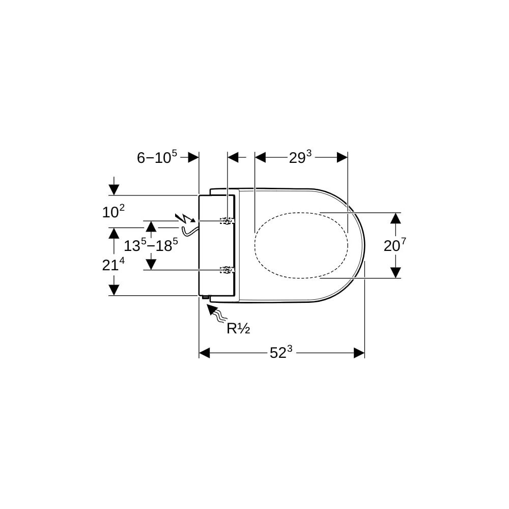 Geberit AquaClean Tuma Comfort WC-Aufsatz, Spezialanfertigung, Alpinweiß... GEBERIT-004300111 4025416199755 (Abb. 7)