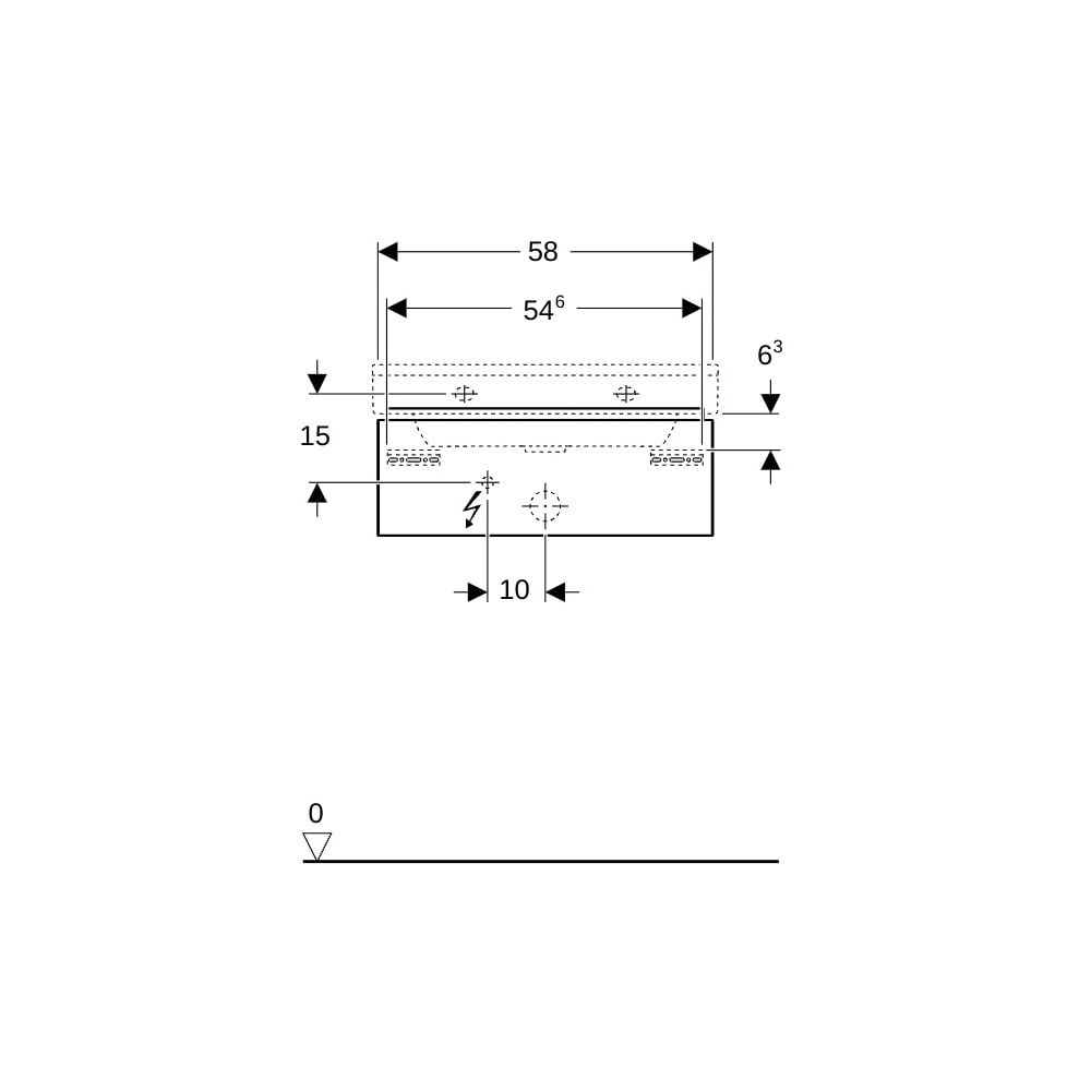 Geberit Xeno2 Unterschrank für Waschtisch, 1 Schublade, 58x22x46,2cm, sculturagrau/M... GEBERIT-500505431 4025416611646 (Abb. 8)