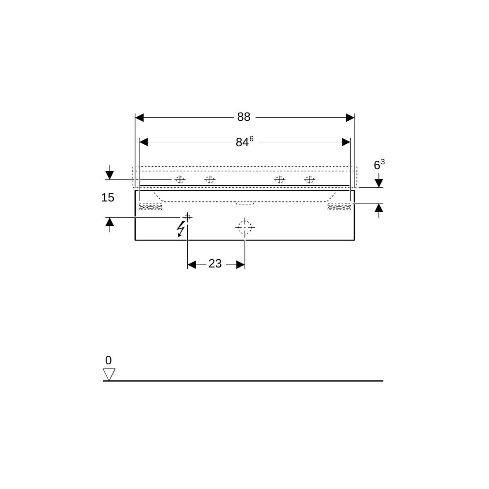 Geberit Xeno2 Unterschrank für Waschtisch, 1 Schublade, 88x22x46,2cm, Greige/lackier... GEBERIT-500508001 4025416354611 (Abb. 8)