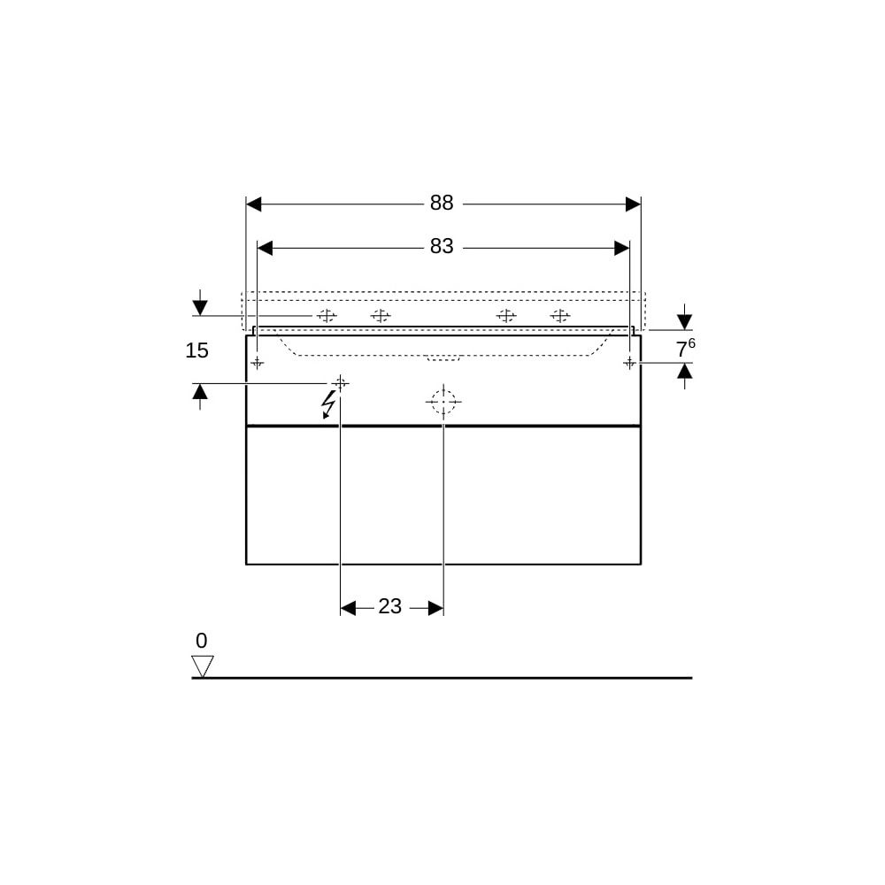 Geberit Xeno2 Unterschrank für Waschtisch, 2 Schubladen, 88x53x46,2cm, Greige/lackie... GEBERIT-500509001 4025416361244 (Abb. 8)