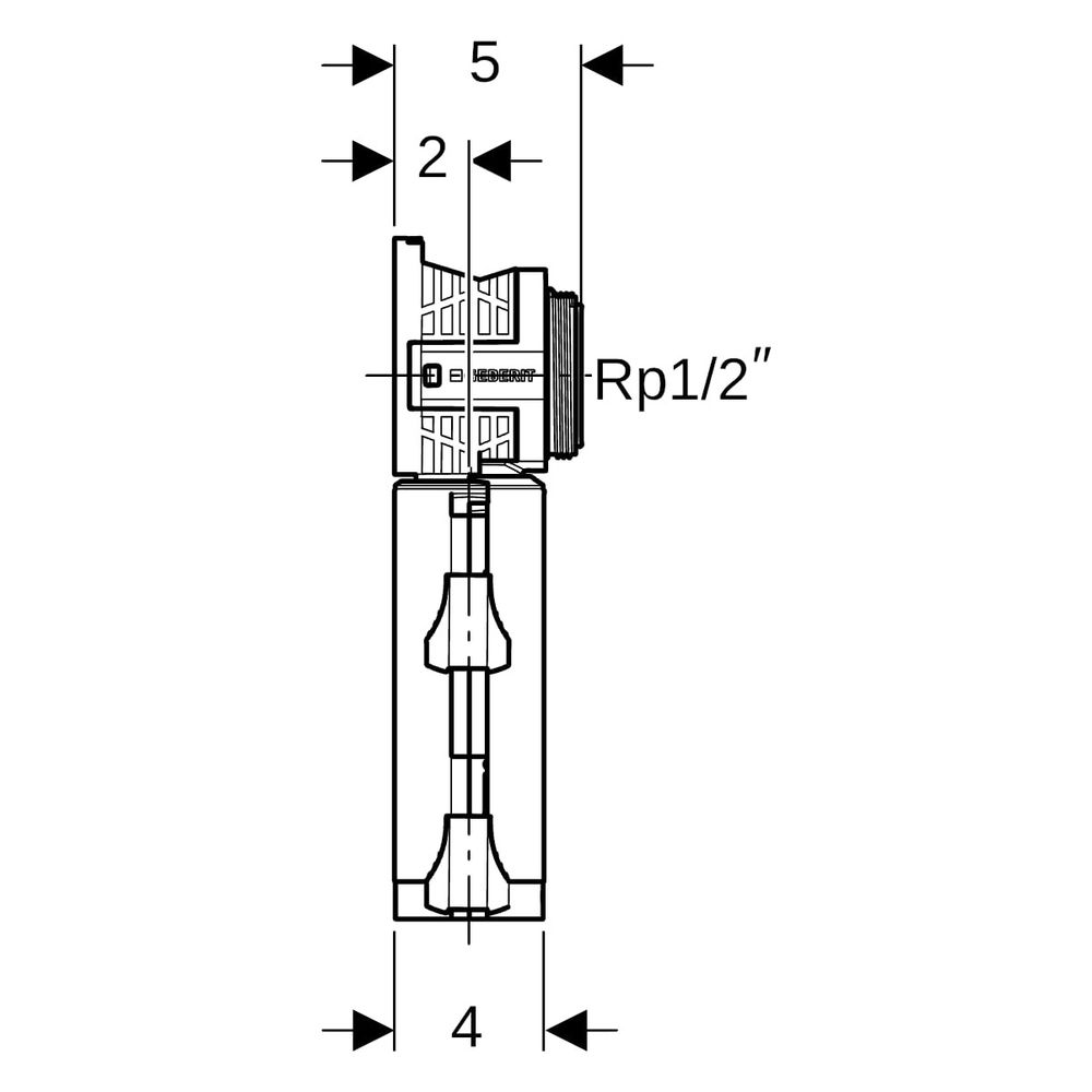 Geberit PushFit Anschlussdose 90 Grad mit Schnellkupplung, CW617N, d 20mm, Rp 1/2", ... GEBERIT-651481003 4025410947901 (Abb. 8)