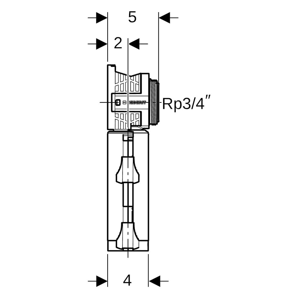 Geberit PushFit Anschlussdose 90 Grad mit Schnellkupplung, CW617N, d 20mm, Rp 3/4", ... GEBERIT-652482003 4025410947796 (Abb. 8)