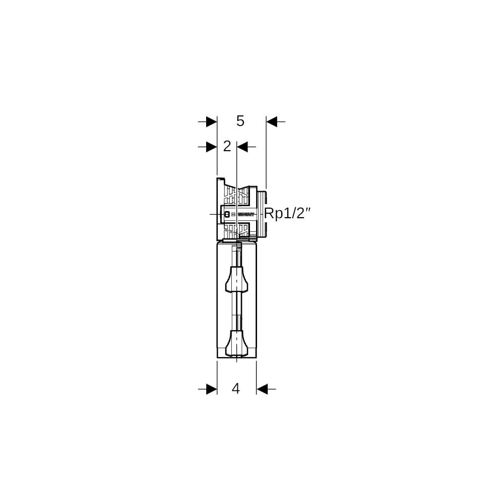 Geberit PushFit Doppelanschlussdose 90 Grad für Schnellkupplung... GEBERIT-650489003 4025410948014 (Abb. 6)