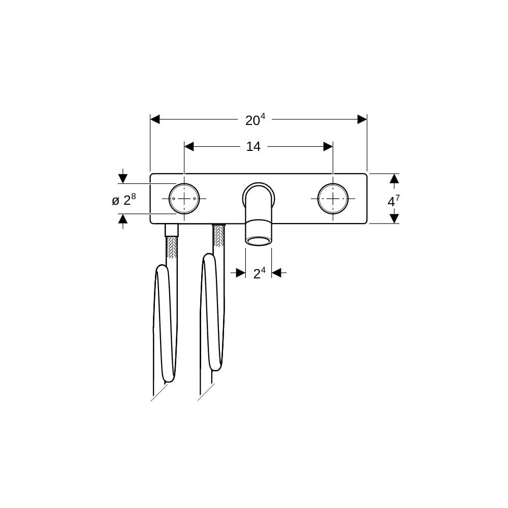 Geberit ONE Waschtischarmatur rundes Design, Wandmontage Länge 20,5cm Zweigriffmisch... GEBERIT-116464211 4025410907219 (Abb. 6)