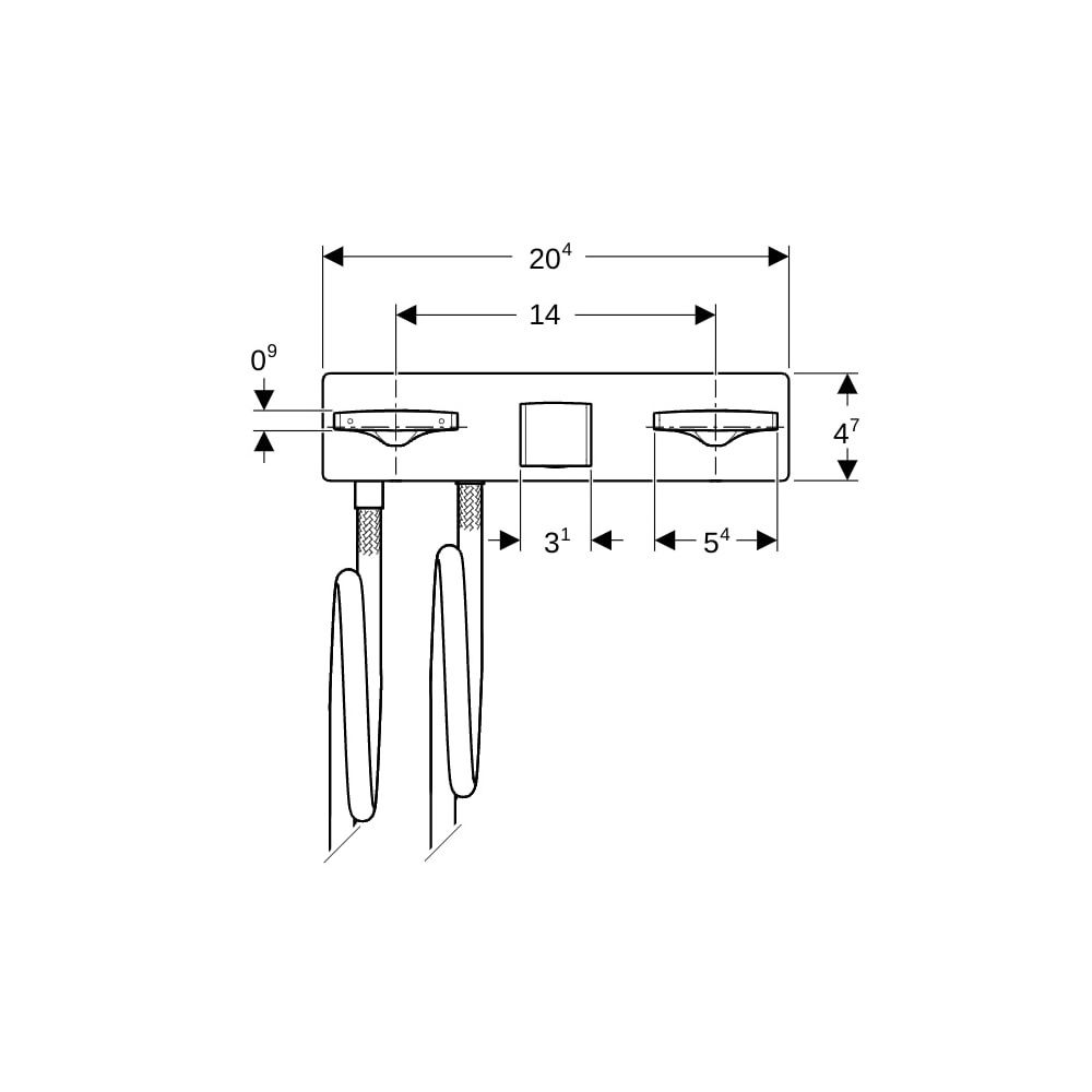 Geberit ONE Waschtischarmatur eckiges Design, Wandmontage Länge 18cm Zweigriffmische... GEBERIT-116463211 4025410906601 (Abb. 6)