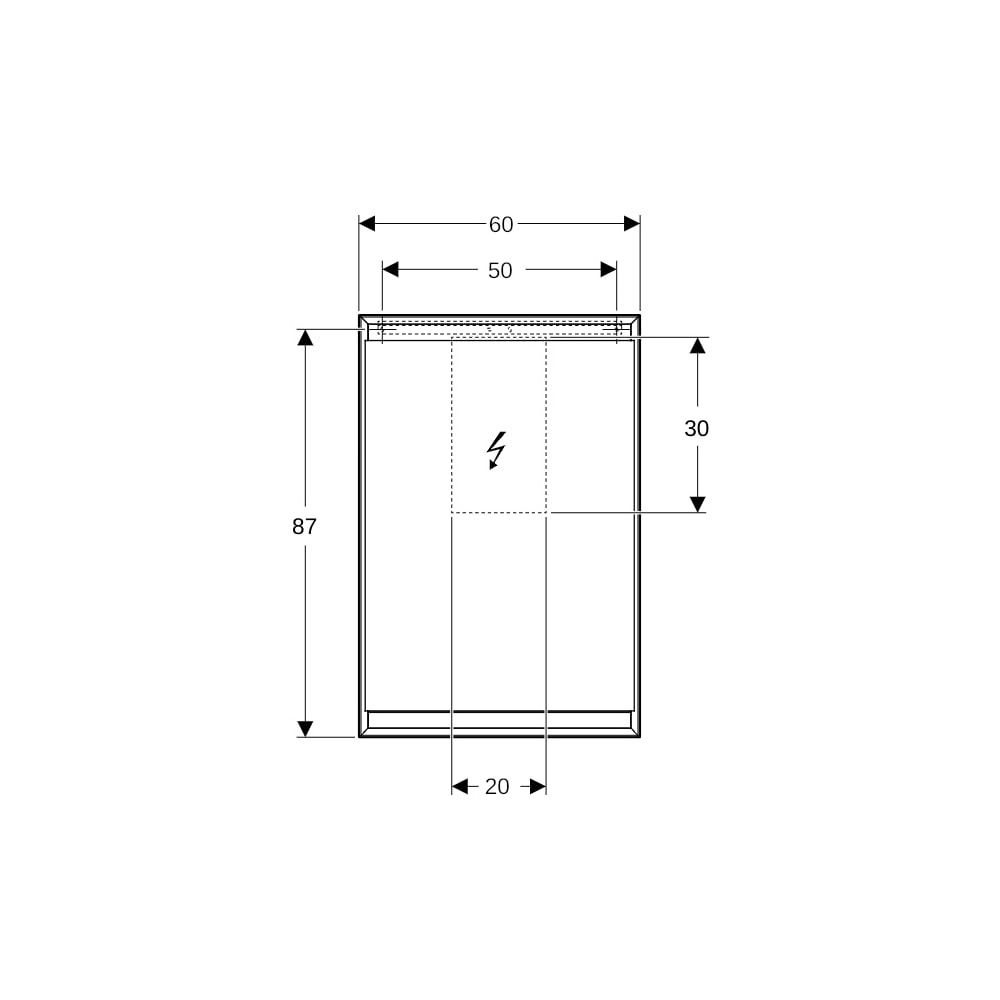 Geberit ONE Spiegelschrank mit ComfortLight, 1 Tür rechts, AP-Montage, Höhe 90cm B 6... GEBERIT-505811001 4025410935076 (Abb. 8)