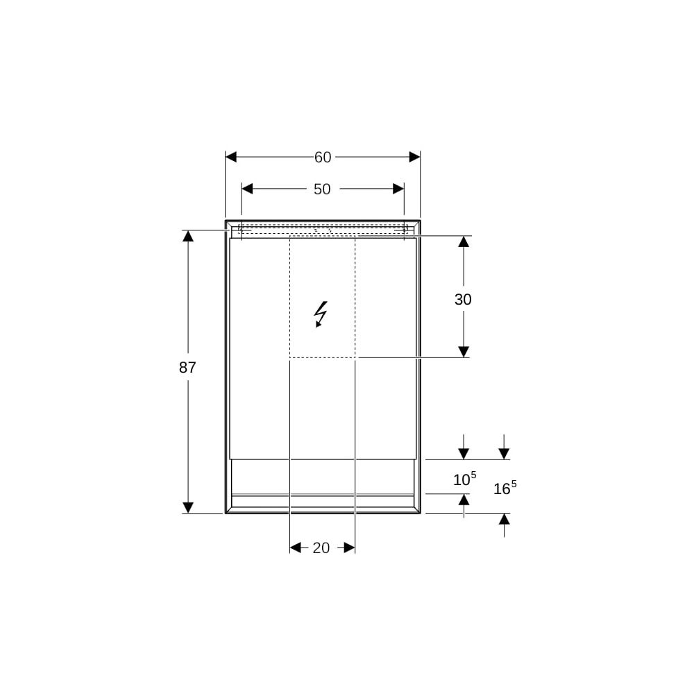 Geberit ONE Spiegelschrank mit Nische und ComfortLight, 1 Tür rechts, AP-Montage, H ... GEBERIT-505831002 4025410935489 (Abb. 8)