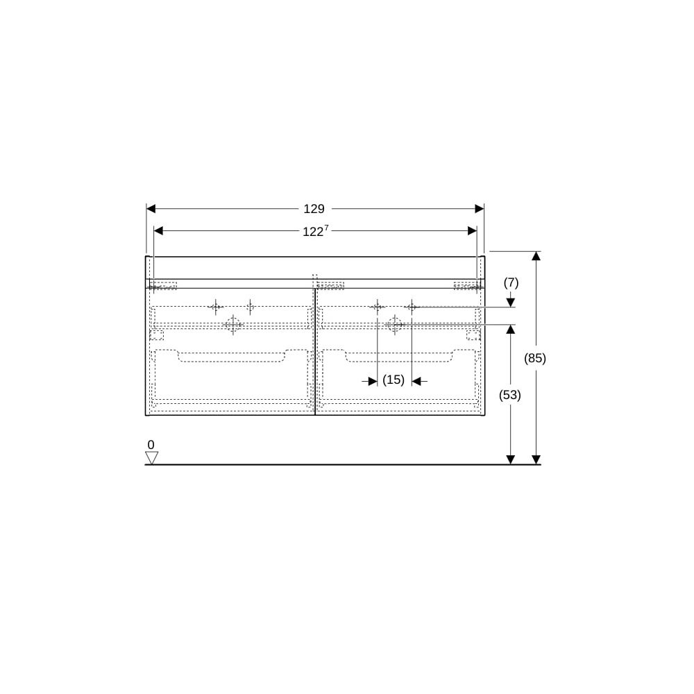 Geberit Renova Plan Unterschrank für Doppelmöbelwaschtisch 2 Schubladen, 2 Innensch.... GEBERIT-501939001 4025410524904 (Abb. 8)