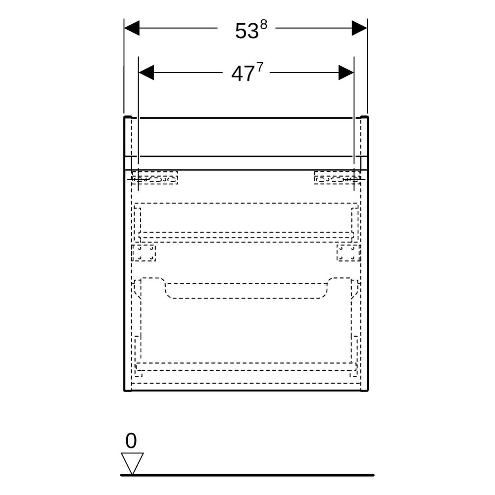 Geberit Renova Plan Unterschrank für Möbelwaschtisch, 1 Schublade/Innenschublade, 5... GEBERIT-501935011 4025410524836 (Abb. 10)