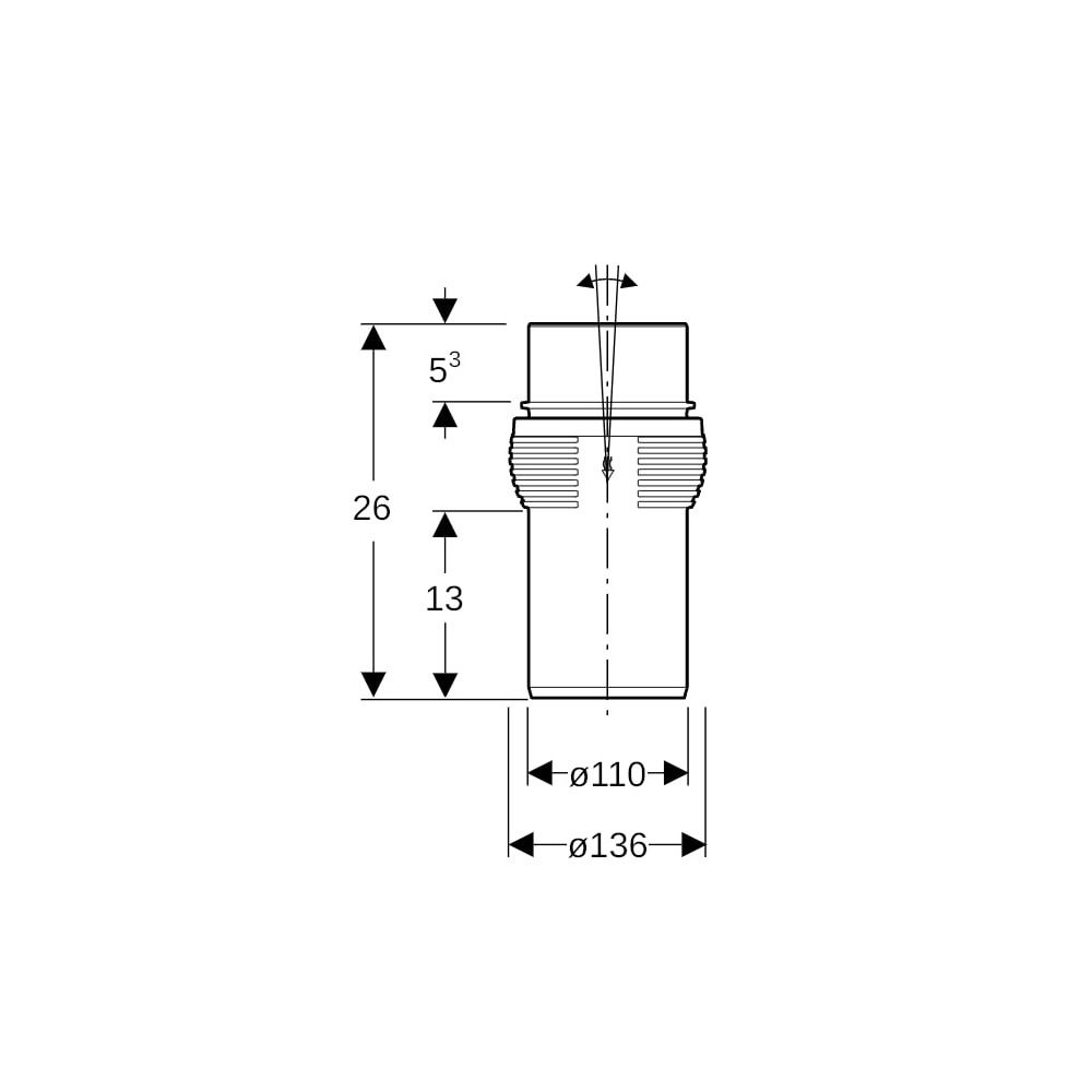 Geberit Silent db20 Offset Formstück Außendurchmesser 110mm... GEBERIT-310048141 4025410536976 (Abb. 5)