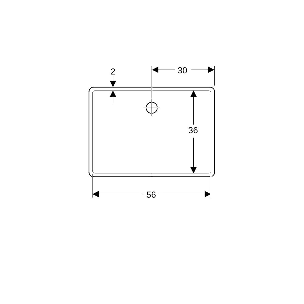 Geberit Publica Mehrzweckbecken ohne Überlauf, Breite 60cm, Tiefe 40cm, ohne Überlau... GEBERIT-360060000 4022009080490 (Abb. 7)