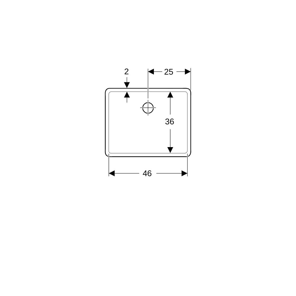 Geberit Publica Mehrzweckbecken ohne Überlauf, Breite 50cm, Tiefe 40cm, ohne Überlau... GEBERIT-360050000 4022009080483 (Abb. 7)